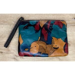 Patricia Nash Leather Mod World Girl Power Wristlet Clutch RETIRED